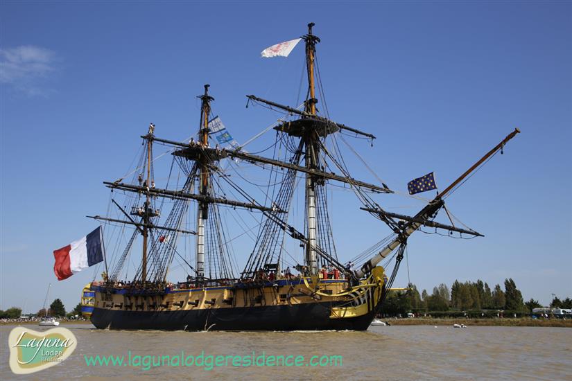 l'Hermione at Rochefort nearby Laguna Lodge Résidence on the Atlantic coast in France