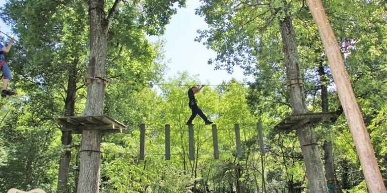Tree climb parcours Parc Aventure La Gataudière nearby Laguna Lodge Résidence on the Atlantic coast of France
