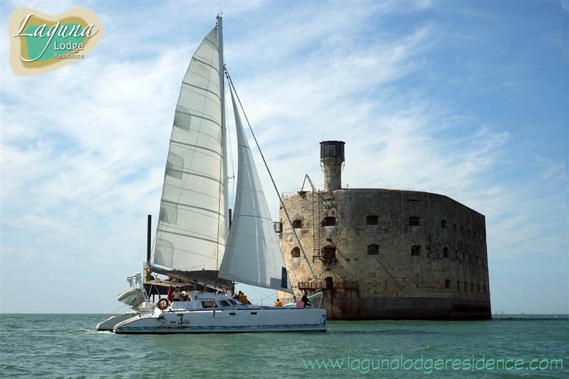 Catamaran Île ou Aîle around Fort Boyard, near Île d'Oléron