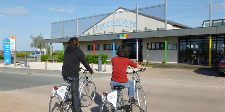 Entrance Cité de l'Huître at Marennes nearby Laguna Lodge Résidence on the Atlantic coast of France