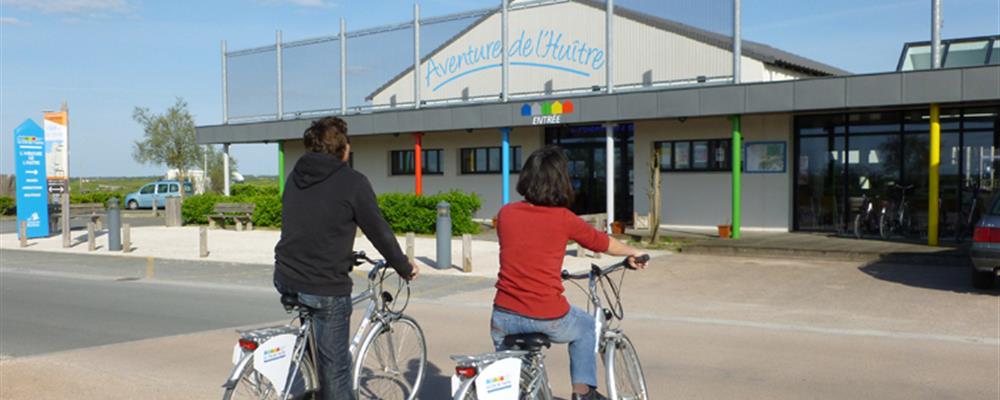 Entrance Cité de l'Huître at Marennes nearby Laguna Lodge Résidence on the Atlantic coast of France
